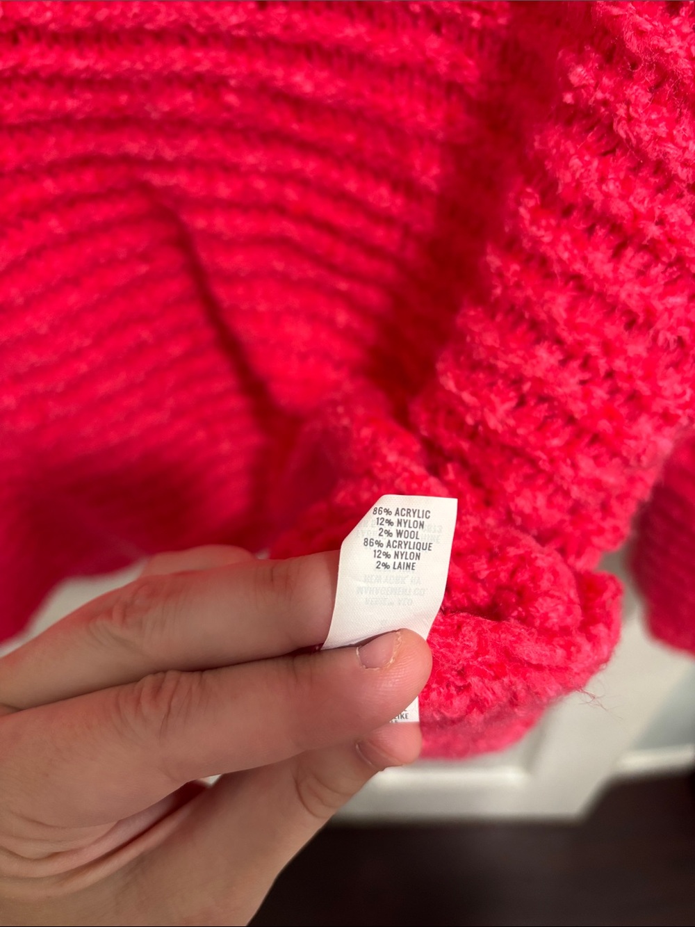 aerie Chunky Cowl Neck Sweater - Hot Pink - Picture 3 of 6